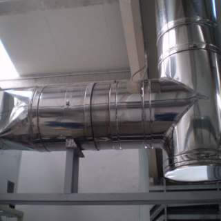 Stainless steel single-wall modular duct with sealing ring